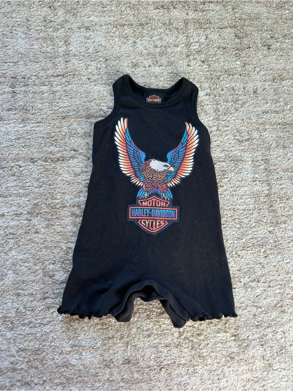 3/6M Harley-Davidson Black Eagle Baby Romper